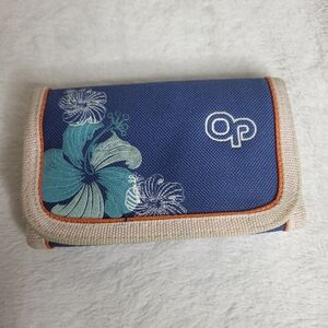 Vintage OP Blue Floral Wallet. Ocean Pacific